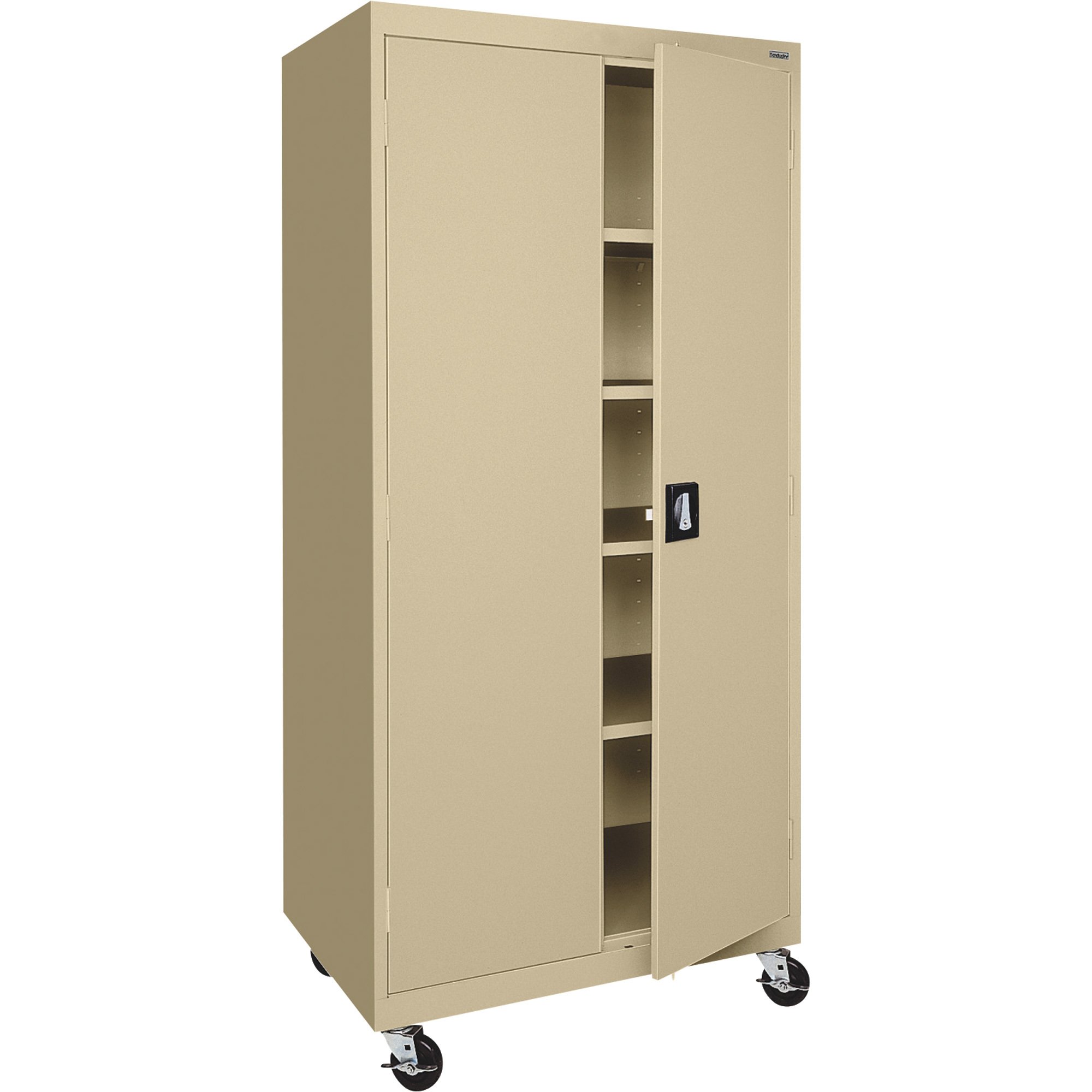 Sandusky Lee Heavy-Duty Welded Steel Mobile Cabinet — 36in.W x 24in.D x 78in.H, Sand, Model# TA4R362472-04